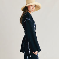 EUGENIE JACKET IN TIE&DYE GABARDINE - INK