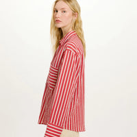 TARA BLOUSE IN STRIPED COTTON AND SILK