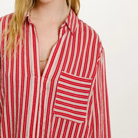 TARA BLOUSE IN STRIPED COTTON AND SILK