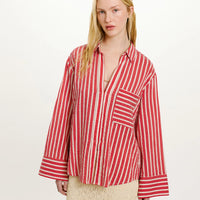 TARA BLOUSE IN STRIPED COTTON AND SILK
