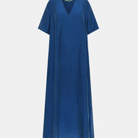 CARNAVAL DRESS IN HABUTAI SILK - BLUE