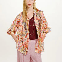 JURUA SHIRT IN PRINTED COTTON VOILE - MULTICOLOR MAGENTA