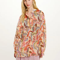 JURUA SHIRT IN PRINTED COTTON VOILE - MULTICOLOR MAGENTA