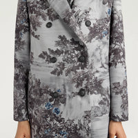 LEMONADE COAT IN PRINTED BONDED MELTON - SILVER MULTICOLOR