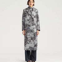 LEMONADE COAT IN PRINTED BONDED MELTON - SILVER MULTICOLOR