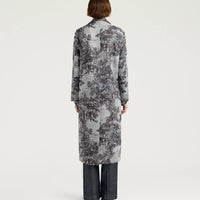 LEMONADE COAT IN PRINTED BONDED MELTON - SILVER MULTICOLOR