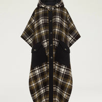 DICKENS COAT IN DOUBLE-FACE WOOL - GREEN MULTICOLOR