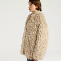 CHLOE COAT IN ECO-LEATHER - CREAM
