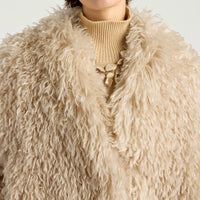 CHLOE COAT IN ECO-LEATHER - CREAM