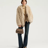 CHLOE COAT IN ECO-LEATHER - CREAM