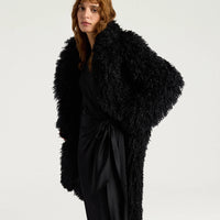 CALENDULA COAT IN ECO-LEATHER - BLACK
