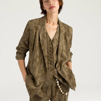 MAYFAIR JACKET IN JACQUARD CUPRO - MILITARY GREEN