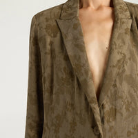 MAYFAIR JACKET IN JACQUARD CUPRO - MILITARY GREEN