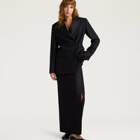 LOVELACE JACKET IN SOLID COLOUR CHEVRON WOOL - BLACK