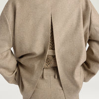 CANDY JACKET IN CHEVRON WOOL - BEIGE