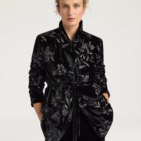 DAHLIA JACKET IN EMBROIDERED VELVET - BLACK