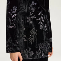 DAHLIA JACKET IN EMBROIDERED VELVET - BLACK
