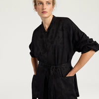 STOWE JACKET IN JACQUARD CUPRO - BLACK