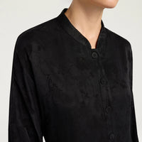 STOWE JACKET IN JACQUARD CUPRO - BLACK