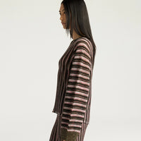 CHICORY MULTISTRIPED LUREX TOP - PINK MULTICOLOR