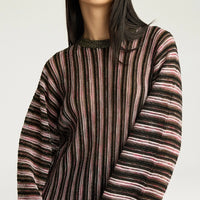 CHICORY MULTISTRIPED LUREX TOP - PINK MULTICOLOR