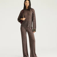 CHICORY MULTISTRIPED LUREX TOP - PINK MULTICOLOR