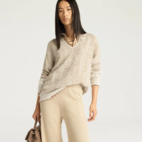 SUGAR SWEATER IN JACQUARD - CREAM/IVORY