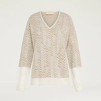 SUGAR SWEATER IN JACQUARD - CREAM/IVORY