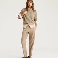 SAGE SWEATER IN JACQUARD - GREEN/BEIGE
