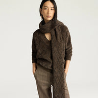 RICHMOND SCARF IN JACQUARD - BEIGE/BLACK