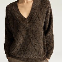 ORKNEY SWEATER IN JACQUARD - BEIGE/BLACK