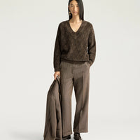 ORKNEY SWEATER IN JACQUARD - BEIGE/BLACK