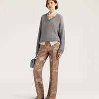 ADA SWEATER IN MOHAIR/SEQUINS - GUNMETAL GRAY