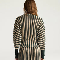 BASIL MULTISTRIPED LUREX TOP - CREAM MULTICOLOR