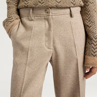 MATTHIEU PANTS IN CHEVRON WOOL - BEIGE