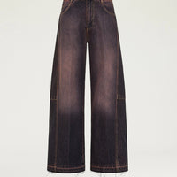 NOTTINGHAM PANTS IN 12 OZ STONE WASHED DENIM - WINE RED