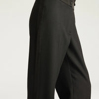 BENJAMIN PANTS IN SOLID COLOUR CHEVRON WOOL - BLACK