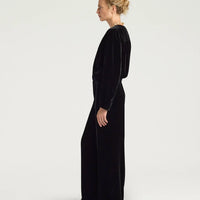 OLIVER PANTS IN SMOOTH VELVET - BLACK