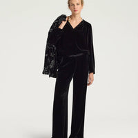 OLIVER PANTS IN SMOOTH VELVET - BLACK