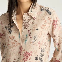 MEUDON SHIRT IN PRINTED CREPE DE CHINE - BEIGE MULTICOLOR