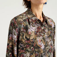 MEUDON SHIRT IN PRINTED CREPE DE CHINE - KHAKI MULTICOLOR