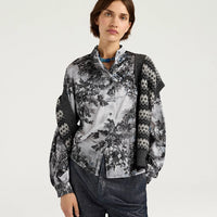 AGATHA SHIRT IN PRINTED STRETCH SATIN