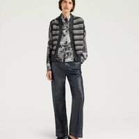 AGATHA SHIRT IN PRINTED STRETCH SATIN