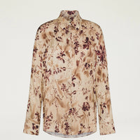 ORCHID SHIRT IN PRINTED JACQUARD VISCOSE - BORDEAUX MULTICOLOR