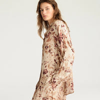 ORCHID SHIRT IN PRINTED JACQUARD VISCOSE - BORDEAUX MULTICOLOR