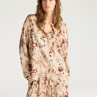 ORCHID SHIRT IN PRINTED JACQUARD VISCOSE - BORDEAUX MULTICOLOR