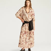 ORCHID SHIRT IN PRINTED JACQUARD VISCOSE - BORDEAUX MULTICOLOR