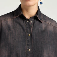SAMUEL SHIRT: STONE WASHED DENIM