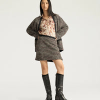 POCKY SKIRT IN TWEED - BLACK MULTICOLOR