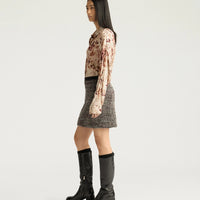 POCKY SKIRT IN TWEED - BLACK MULTICOLOR